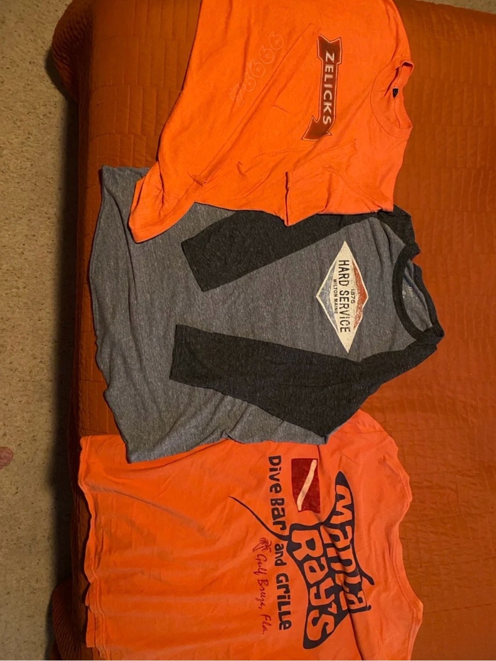 (4) t-Shirts short & long sleeve. Sizes on pics!
